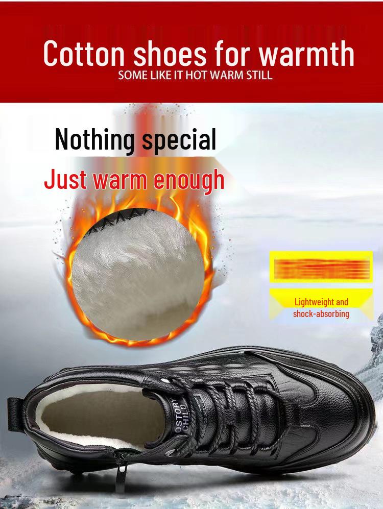 Pánské zimní vysoké bavlněné boty Martin - Hřejivé boty s hustým sametem pro volný čas do sněhu