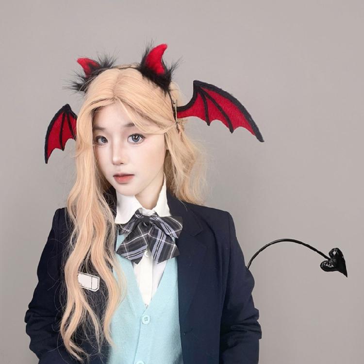 1Pc Devil Costume Accessories Devil Horn Headband Devil Tail for Halloween Masquerades Carnivals Birthday Party Cosplay