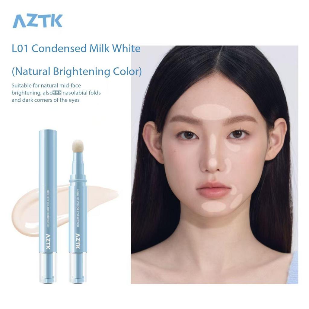 AZTK High Fit Color Corrector Liquid Concealer Pen Highlighter Stick Brightener Contouring Moisturizing Lightweight Powder Cream