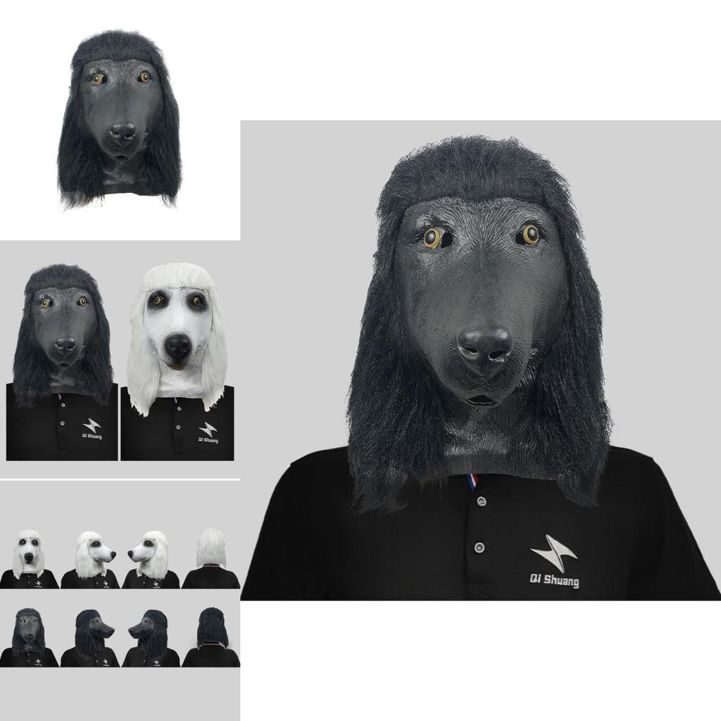 Divertente Maschera Animale Testa di Barboncino Realizzata in Lattice Resistente Perfetta per Feste Divertenti e Costumi