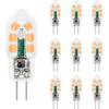 Lot of 10 LED Bulbs G4 12V 2W 3000K Warm White 200 Lm Ø12×36 Mm - Replaces Halogen 10-20W