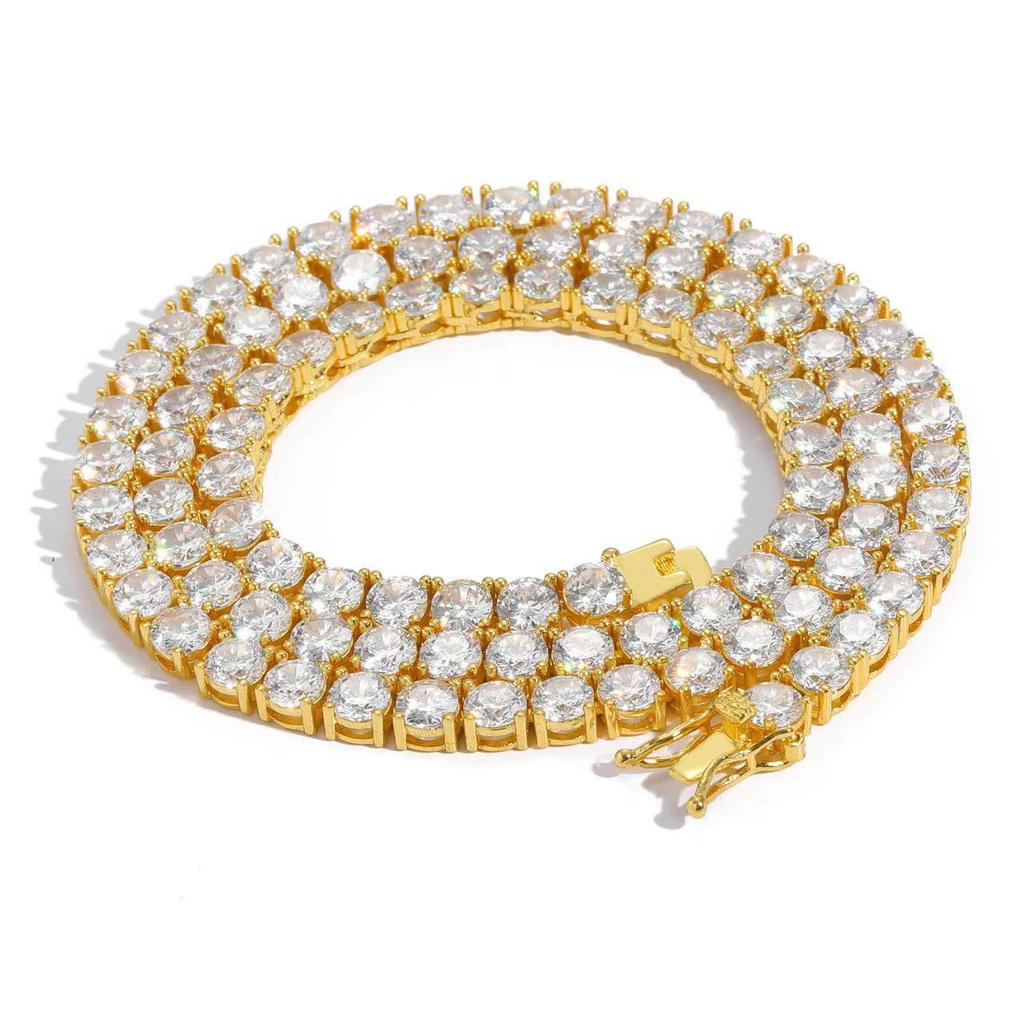 Collier Tennis Homme Haut de Gamme 4mm 5mm Zircon - Luxueux Accessoire Bijou Accentué de Diamants