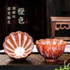 1pc Multicolor Kiln Fambe Porcelain Tea Cup Large Kung Fu Temmoku Glaze Ceramics Japanese Master Teacup Retro Single Tea Cups
