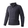 Autumn And Winter Thickened Pullover Knitted Sweater Men'S Solid Color Stand-Up Collar Half Zipper Business Casual Sweater