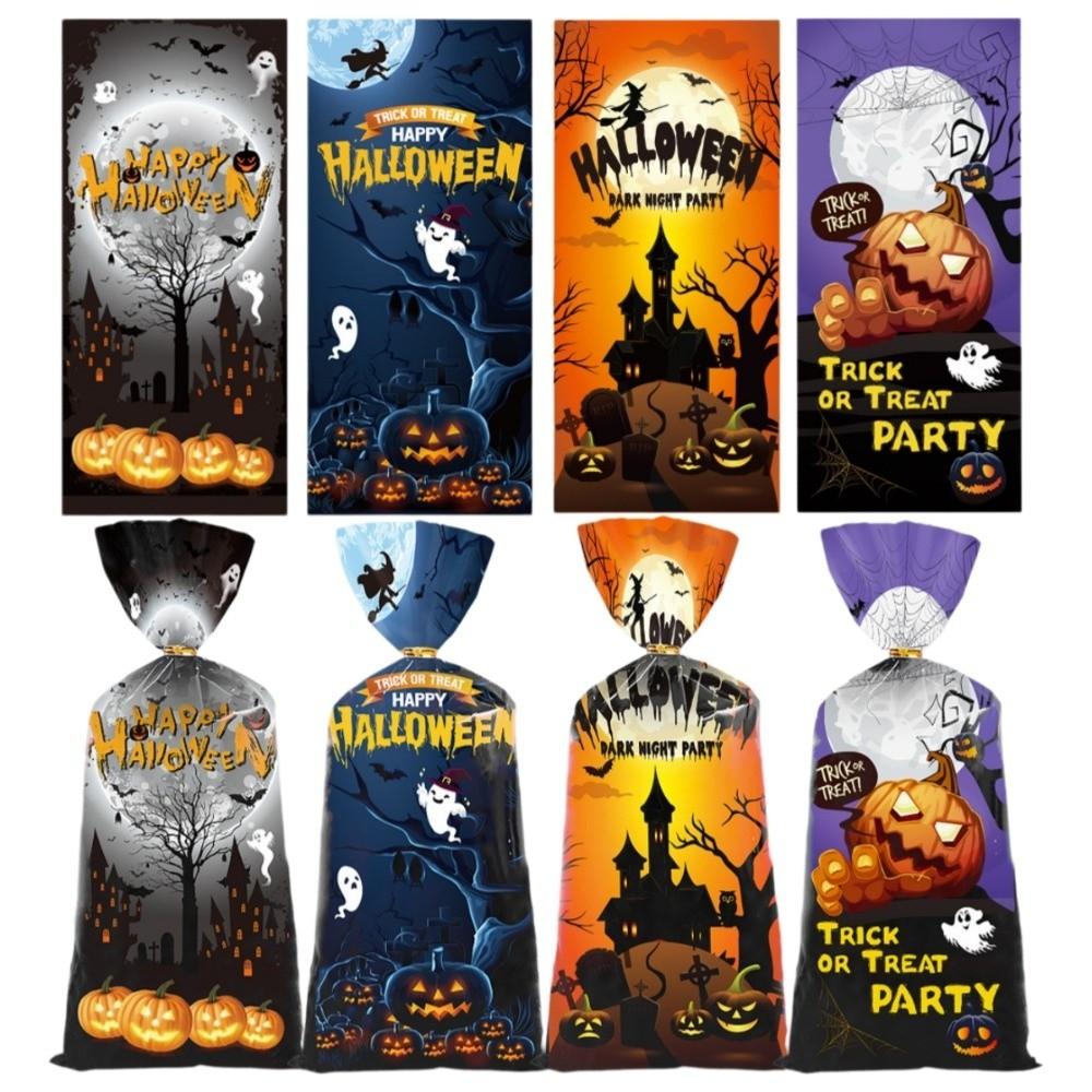 50pcs Reusable Snacks Candy Biscuit Bag Exquisite Drawstring Bag Halloween Candy Bag Holiday Party