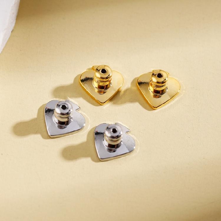 4 Pieces Safe Lock Earring Backs Locking Earring Backs Earring Plugs Heart Shaped Earring Backs Ear Jewelry Accessories