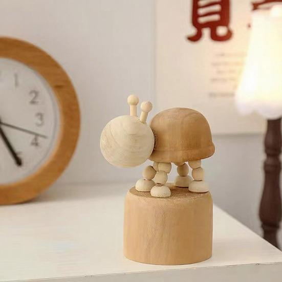 Wooden Finger Puppet Toy Cartoon Mini Desktop Movable Elephant Tiger Dog Puppet Figurine for DIY Crafts Home Party Decoration