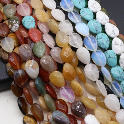 Natural Stone Beads Malay Jade/Agates Drop-Shaped Faceted Beads For Jewelry Making DIY Necklace Bracelet Earrings Accessory