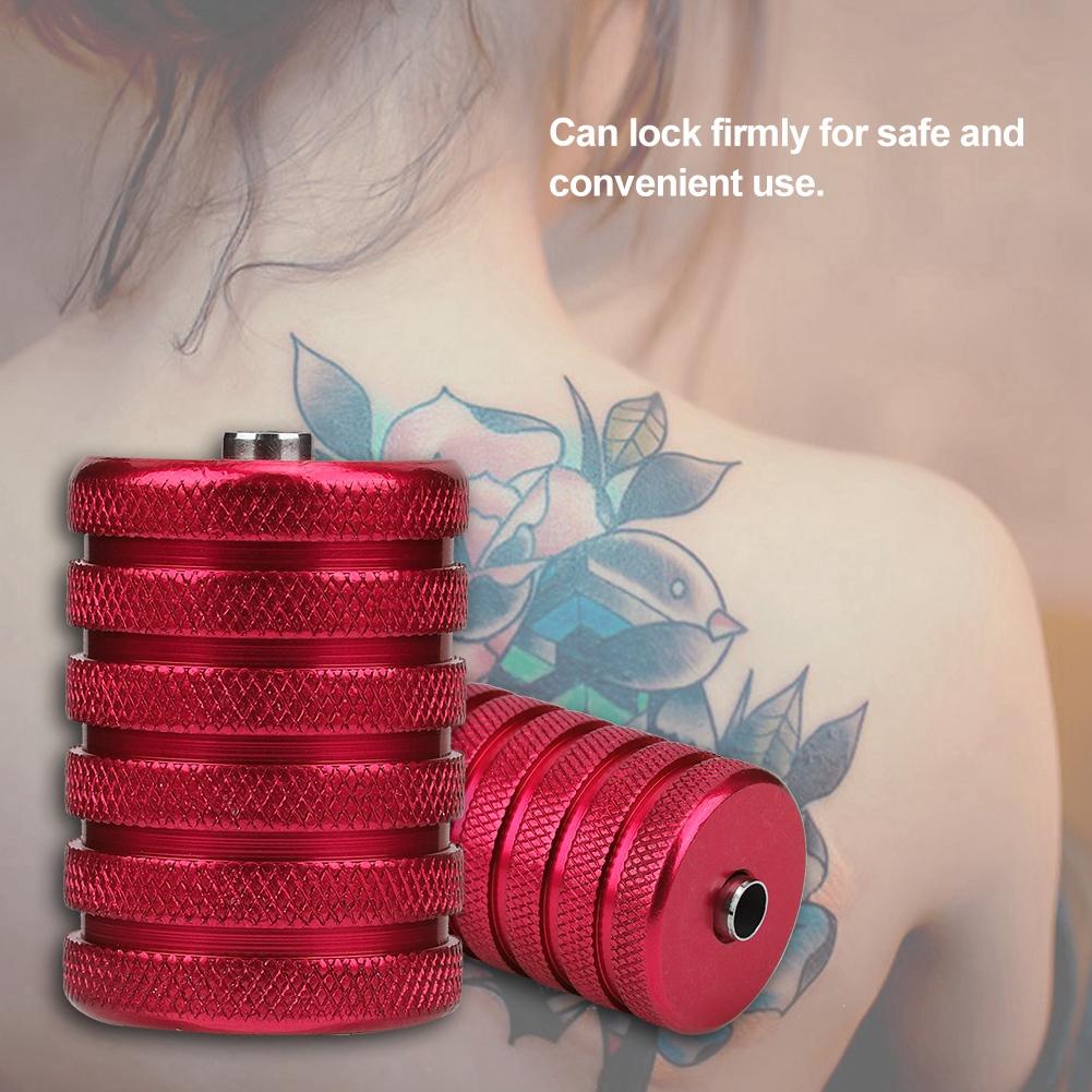 35mm Aluminiumlegierung Tattoo Gerändelter Griff Tube Tattoo Maschine Griffgriffe (rot)