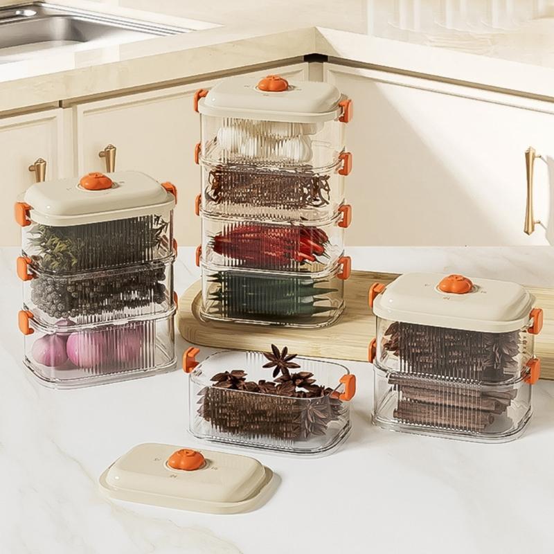 Clear Stackable Storage Jars Secure Seals Designs Space Saving Kitchen Organization