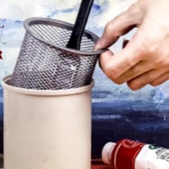 Pssopp Oil Paint Brush Cleaner, Brush Wash Pot Brush Washer Brushes Washing Bucket Filter Type Oil Painting Brush Washer for Oil Painting Watercolor