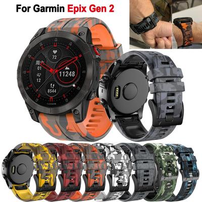 Ersatz 22mm 26mm Quickfit Camouflage Silikon Armband für Garmin Epix Gen 2 Fenix 7X 7 6X 6 Pro 5 5X Plus Armband Riemen