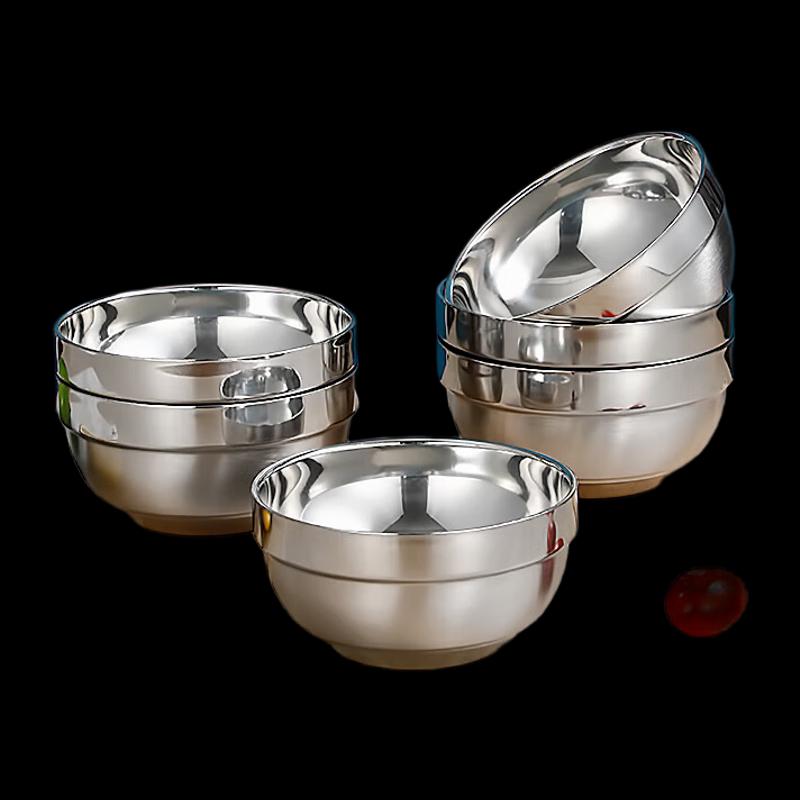 NHZHIW 304 Stainless Steel Double-Layer Insulated Bowl, 13cm