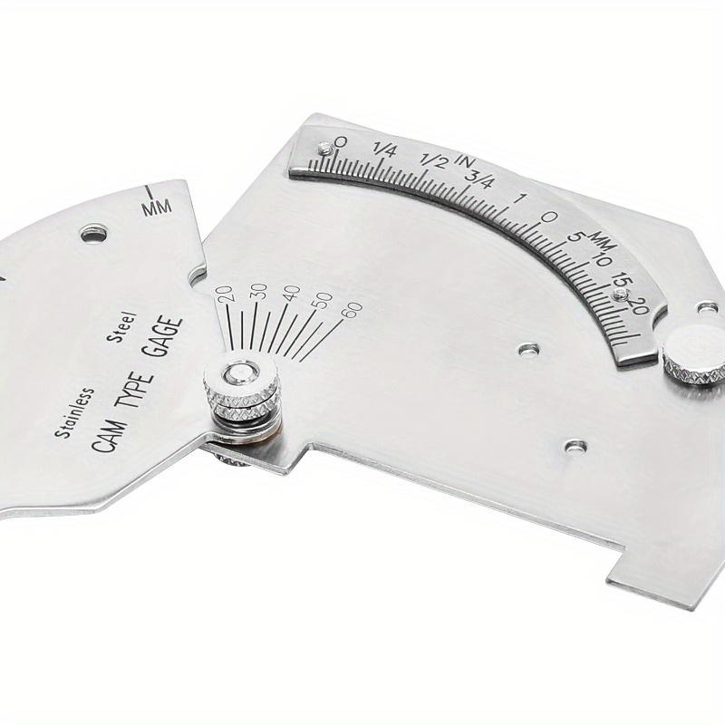 1PC Cam Type Weld Gauge Stainless Steel Metric & Inch Permanently Etched Markings and Thickness for Professional Welders