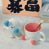 Fuß Keramiktasse Haushaltsbecher Damen Nischen-Design-Tasse Büro Trinkwasser Frühstück Kaffeetasse Geschenk