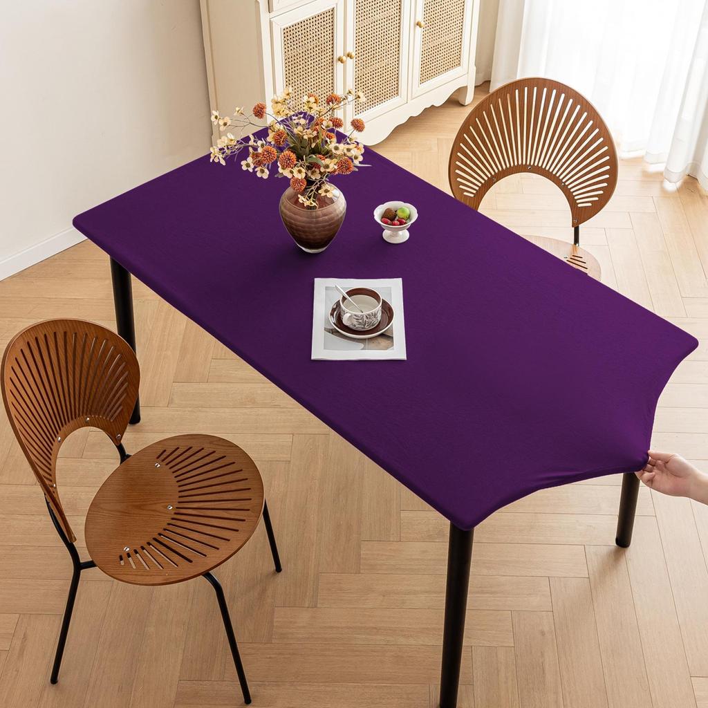 Waterproof Rectangular Elastic Film Tablecloth - Washable, Dustproof, Milk Silk Outdoor Cover