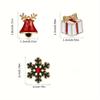 New Christmas Versatile Brooch Snowflake Bell Painted Oil Women's Three-piece Combination Brooch