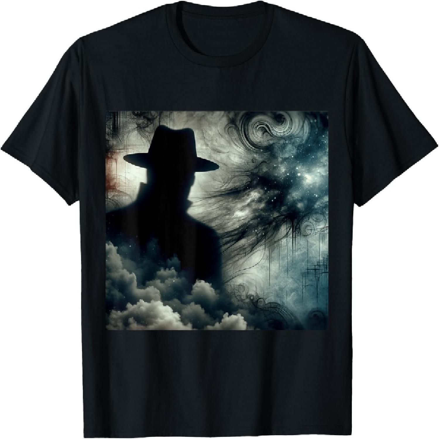 The Hat Man Paranormal Horror Scary Shadow Person Graphic T-Shirt XXXXXL разноцветный