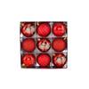 9Pcs/Set Plastic Christmas Balls with Gold Pattern Shatterproof Christmas Balls Pendant Decorative Red Xmas Tree Ornaments