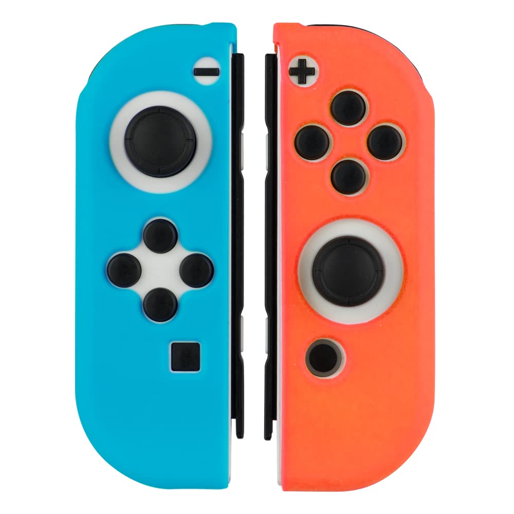 Answer Silicone Protect Plus für Switch-Stick mit organischem EL-Modell und normalem (Blau Rot) Joy-Con [Verbesserter Griff/Glattes Gefühl/Mit