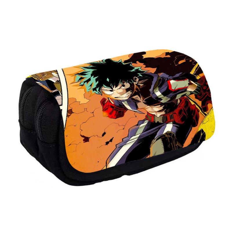 My Hero Academia Pencil Case My Hero Academia Large Capacity Pencil Case Student Double Flip Case Double layer pencil case