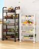Multi-Layer Mobile Storage Rack for Kitchen, Bedroom, and Bathroom