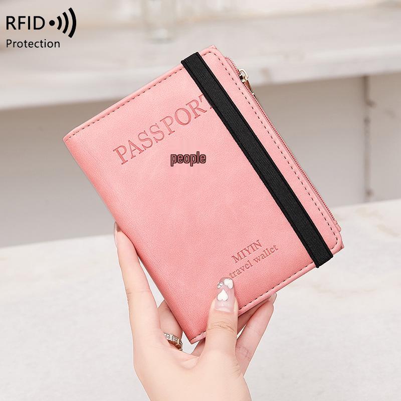 2024 Damen RFID Diebstahlsichere Reisepass-Tasche - Multifunktional, Schlicht, Einfarbig Reisehalter