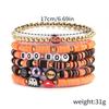 Halloween Pumpkin Skull Bracelet Set with English Letters – Fashionable Personalized Design