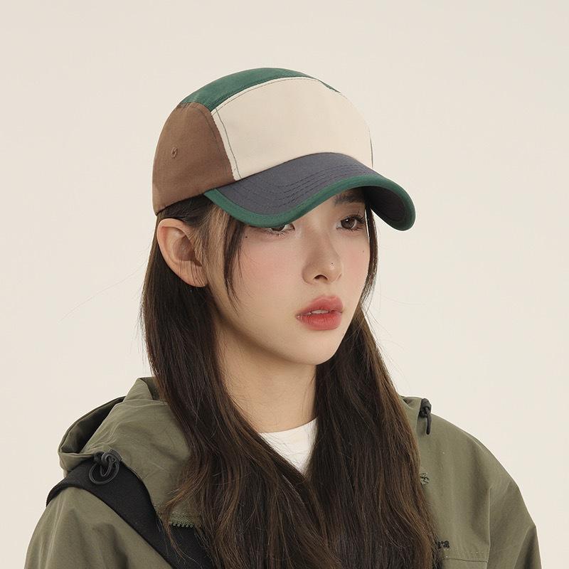 Japanese Simple Contrasting Color Fashionable Men'S And Women'S Baseball Caps Cotton Breathable Color Matching Versatile Sports Sun Hats