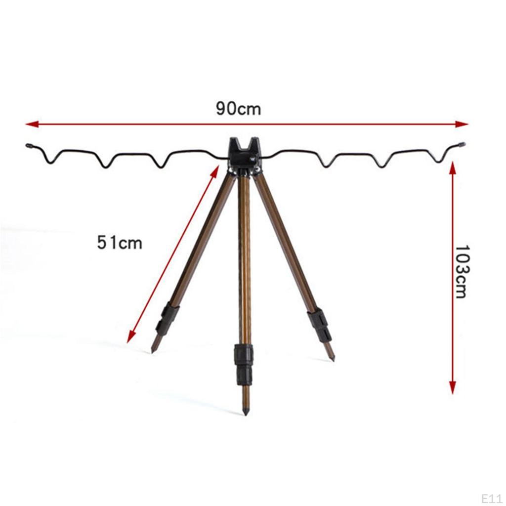 Collapsible Rods Tripod Stand Holder Portable Bracket for Outdoor Rod Beach Pier