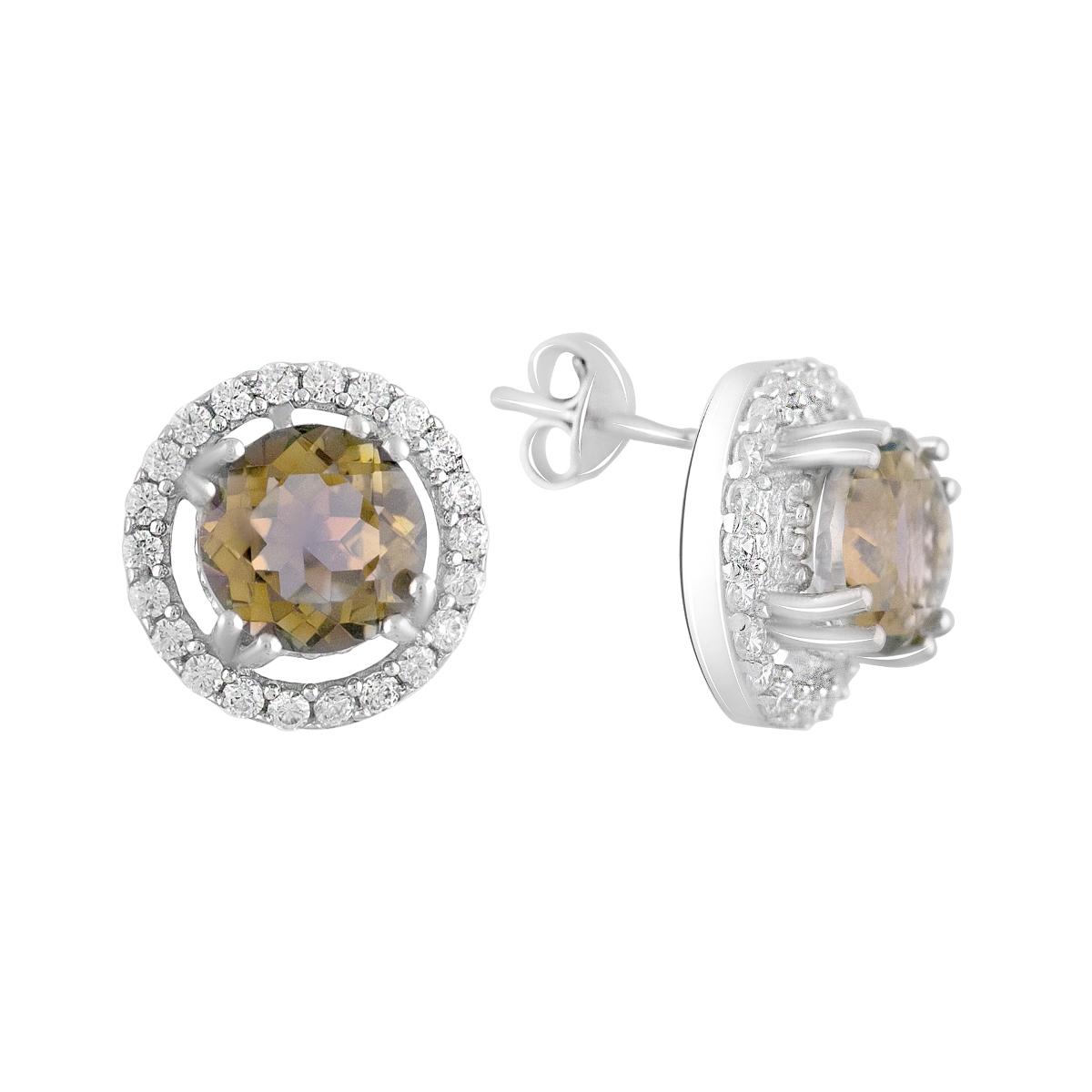 

Срібні сережки з топазом 3.42ct (2122821) різнокольорові кольору