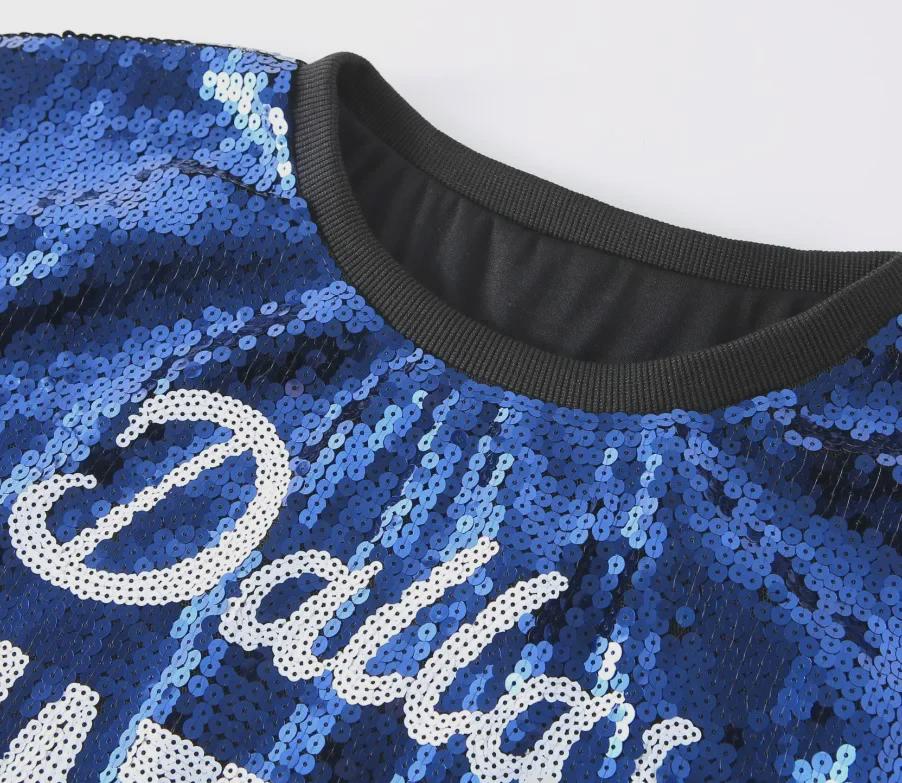 European & American Cross-Border Sequined Bulls Team Jersey - Star Pattern T-Shirt