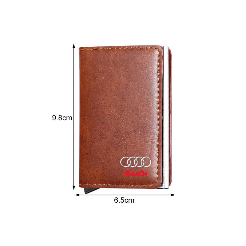 1Pcs ID Credit Card Holder Mini RFID Wallet Automatic Pop up Bank Card Case For Audi C7 C6 C5 B5 B6 B7 B8 B9 D3 Q3 Q5 Q7 TT A1 A3 A4 A5