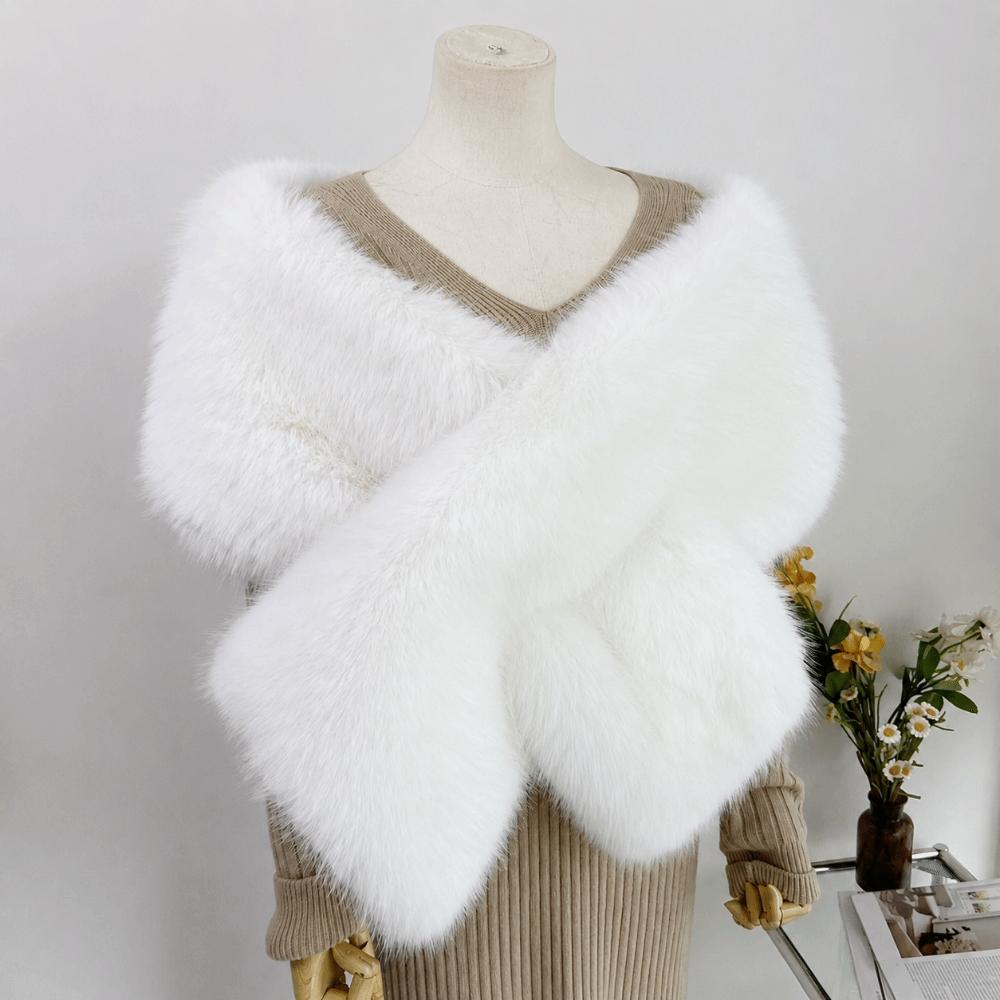 Long Plush Faux Fur Wrap Faux Fox Fur Faux Fur Cape Fashion Faux Fur Jackets Women
