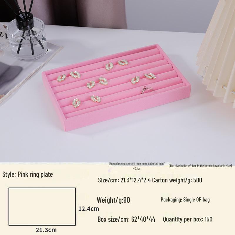 Velvet Jewelry Box – Ring and Earring Tray with Bracelet Compartment