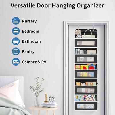 Bolsa de Almacenamiento Colgante Duradera de 5 Capas para Colgar sobre la Puerta, Gran Capacidad, Caja de Almacenamiento Colgante de Tejido No Tejido, Organizador de Pared para Baño, Dormitorio