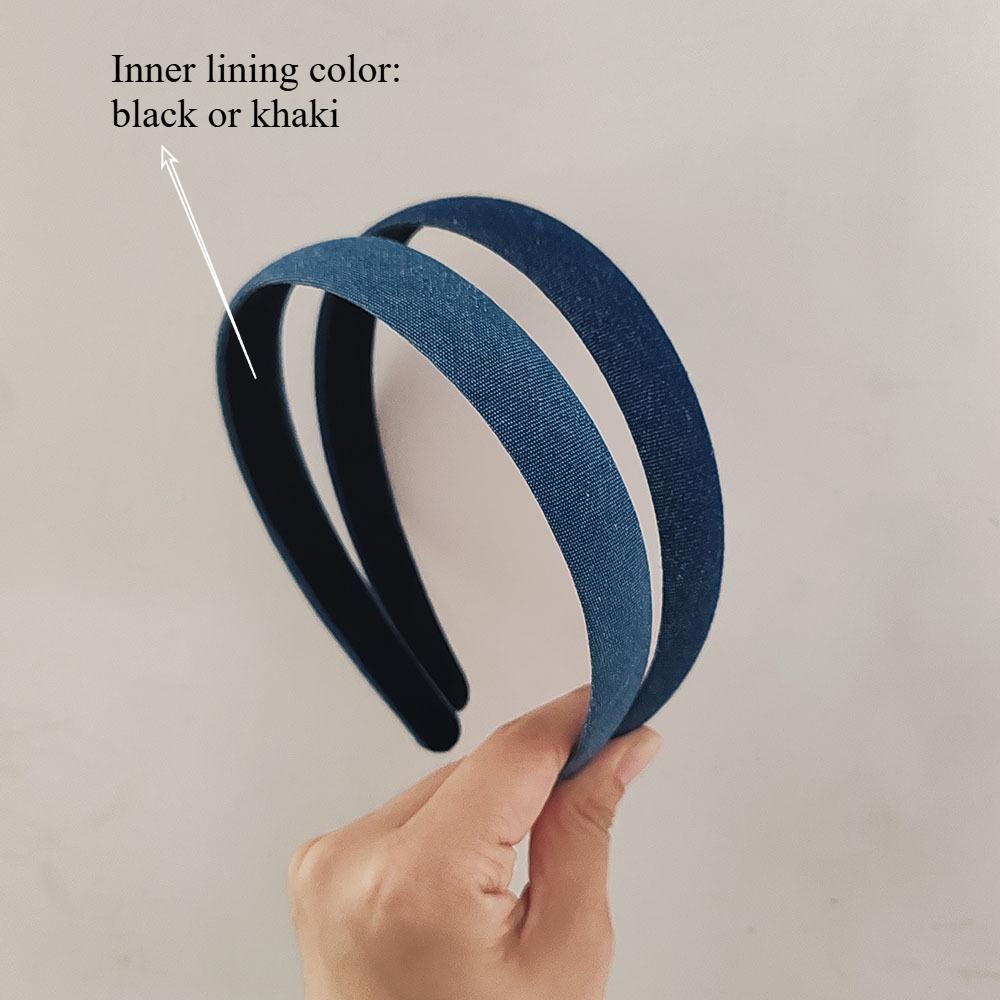 2 Stück Europäische und Amerikanische Einfarbige Denim Vintage Haarreifen Stirnbänder für Damen Mädchen Koreanische Haarreifen Bänder Accessoires