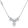 Mlluki 925 Sterling Silver Moissanite Inlaid Angel 1.2 Ct Women Wing Necklace Heart Pendant