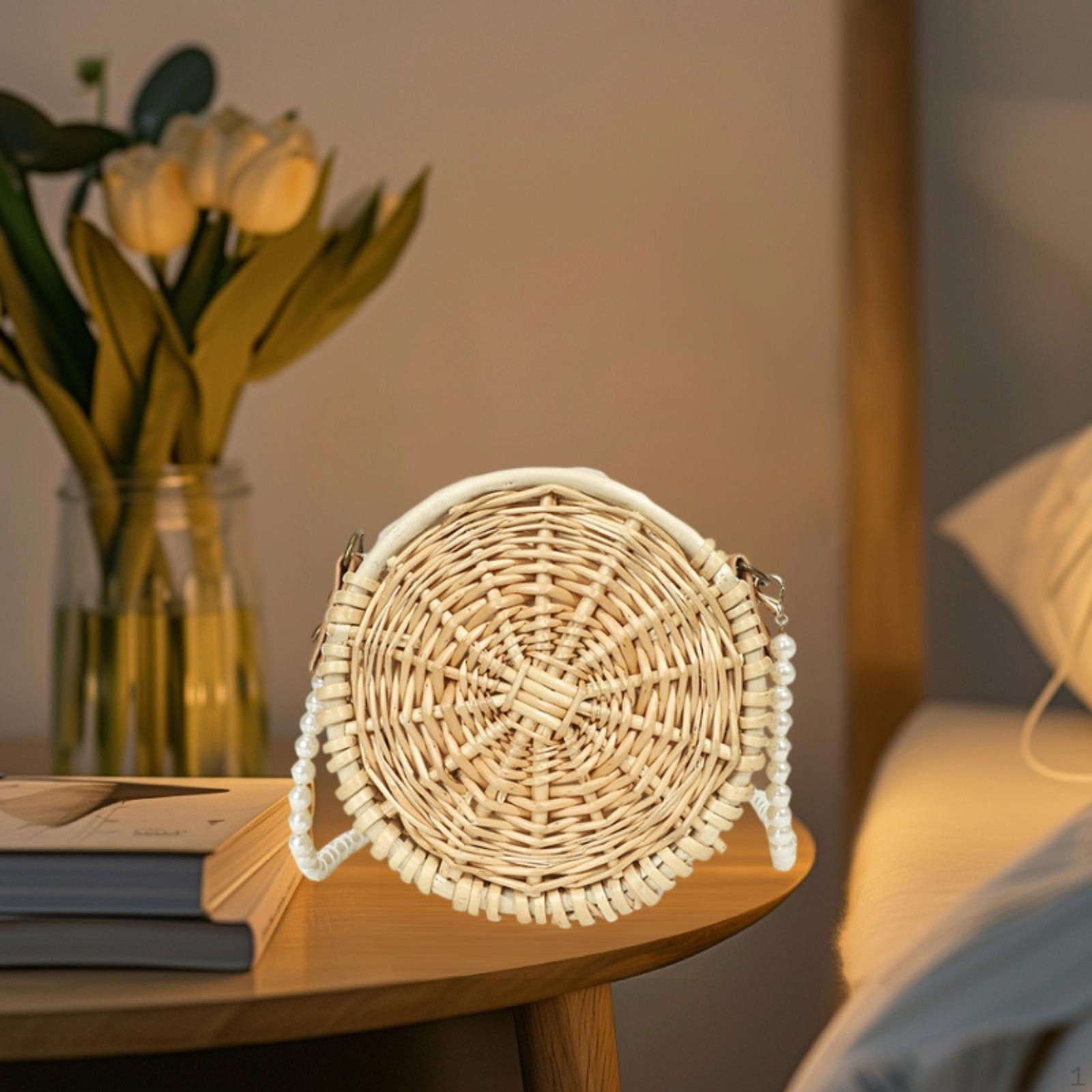 Круглая сумка из ротанга в стиле бохо повседневная женская сумка через плечо для пикника лета Solid 2297₽