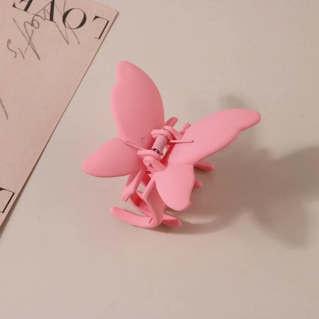 Sweet Frosted Matte Butterfly Hair Claw Clip Women Simple Solid Color Fashion Exquisite Shark Clip for Girl Hair Accessories