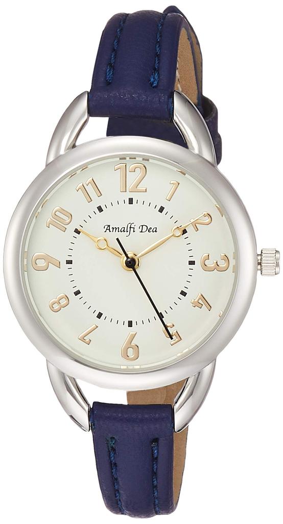 Arias Amalfidia Analog Watch, Waterproof, Leather Strap, White Dial, WW20024A-149, Women's, Blue