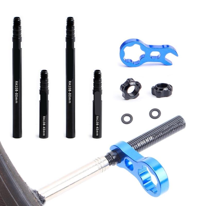 Light Weight Alloy Valves Extension Adapter Leakproof Seal For Road Mountain Bikes Easily Inflation Solution