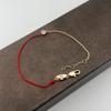 French Red String 925 Silver Lucky Zodiac Bracelet with Single Diamond - New Style Gift