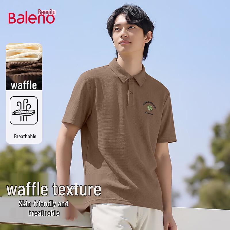 Baleno Men s Waffle Short-Sleeve Polo Shirt M