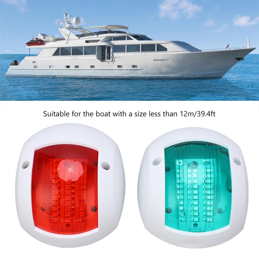 2 Stück Marineboot Yacht Signal Leuchte LED Navigations Buglampe Rot Grün Schiff Bordlicht für Segeln 12V‑24V 3W