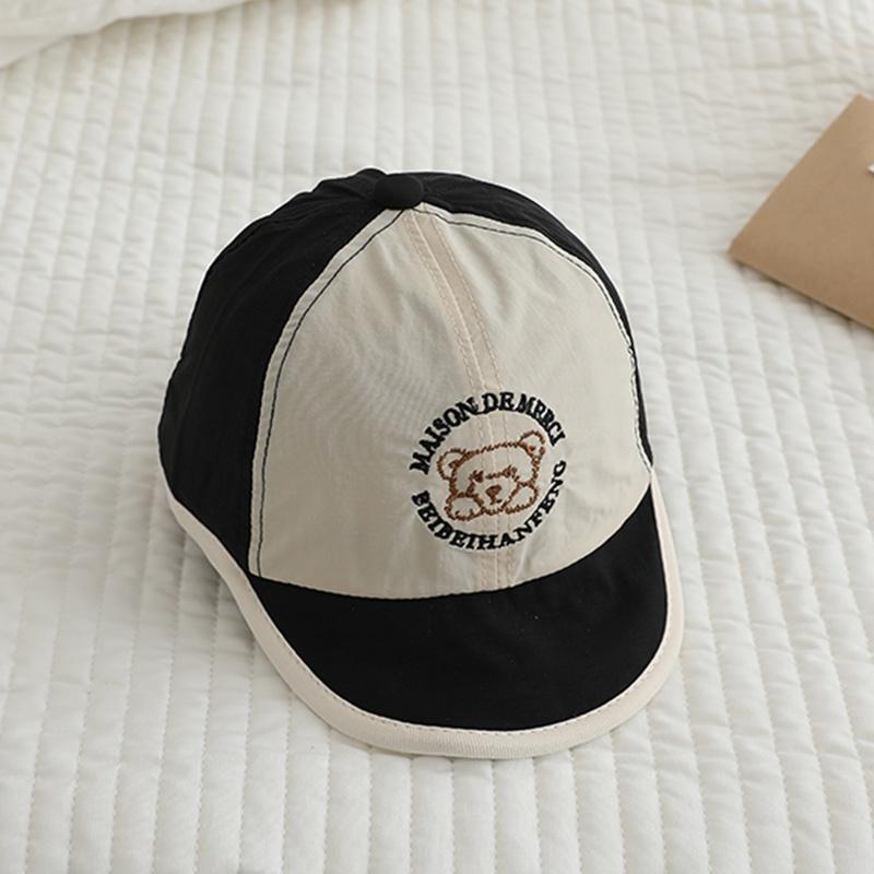 Baby Peaked Cap Soft Brimmed Baseball Hat Little Bear Pattern Sunhat Kids Hat