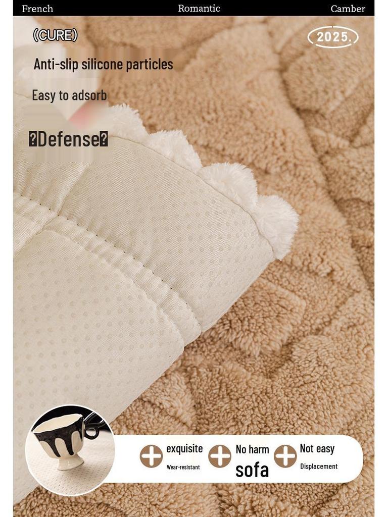 2026 Autumn/Winter Plush, Non-Slip Sofa Cover & Thick Velvet Cushion for Leather Sofas