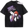 2026 Hot Sale Anime Smoking Behind The Supermarket With You Yamada Sasaki Washed T Shirt Tshirt Y2k Unisex Gothic Cotton Tee
