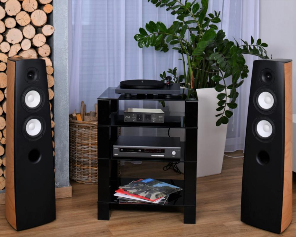Přepínač zesilovače/reproduktorů AQ32, přepínání dvou zesilovačů na jeden pár reproduktorů bez ztráty kvality., Acoustique Quality