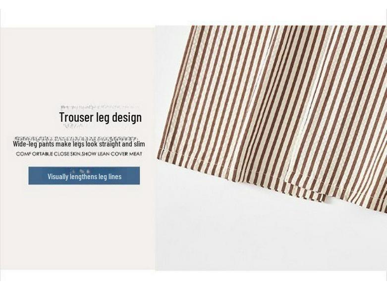 2025 Frühling/Sommer Damen High Waist Schwarz & Weiß Gestreifte Weitbein Freizeithose